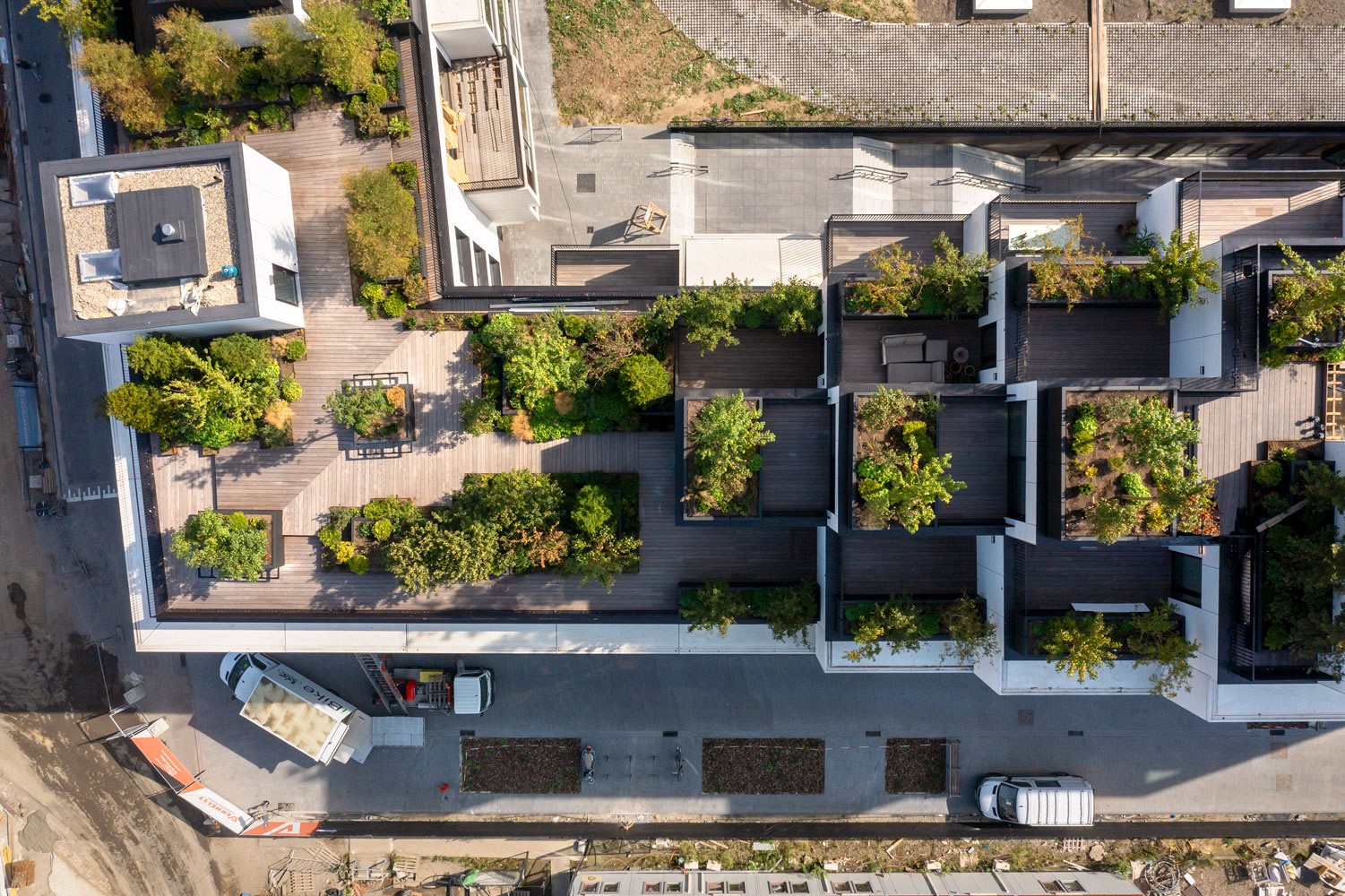 Palazzo Verde, Nieuw Zuid: luchtfoto van het groen op de daken